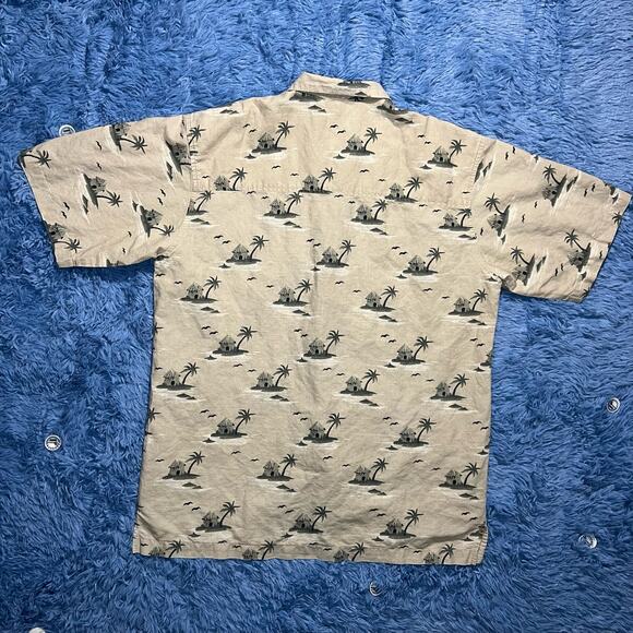 Bugle Boy Button Up Collard Shirt Size Medium Mens Retro Hawaiian Summer Y2K - Picture 2 of 9